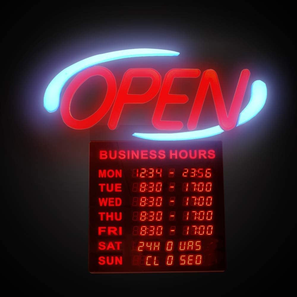 ADD CANADA Premier Remote Bright Led Open Sign with Adjustable Business Hours and Flashing