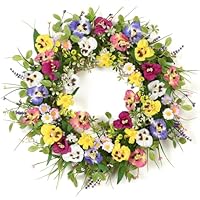 Betylifoy Türkränze Frühling Kränze für Haustür Künstliche Blumen Kranz 51CM Groß Türkranz Ganzjährig Künstliche Dekokranz Kränze für Außenbereich Wand Hochzeit Heimdekoration