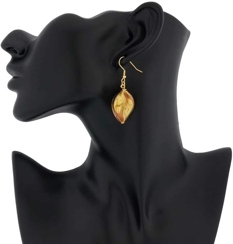 Glass Of Venice Murano Glass Royal Purple Spiral Earrings