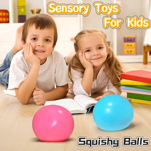 Giant Squishy Stress Balls for Kids and Adults - 4-Inch Jumbo Squishy Toys Dough Stress Ball, Stretchy Squeeze Fidget Toys for Boys, Girls, Birthday Gift, Easter Basket Stuffers (Pink) by EVDERS - Image 7