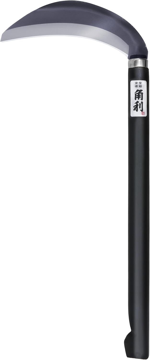 KAKURI Japanese Sickle Garden Tool 7" Thick Blade, Made in Japan, Garden Weeding Sickle for Hard Grass, Extra Razor Sharp Laminated Japanese Semi Stainless Steel Blade