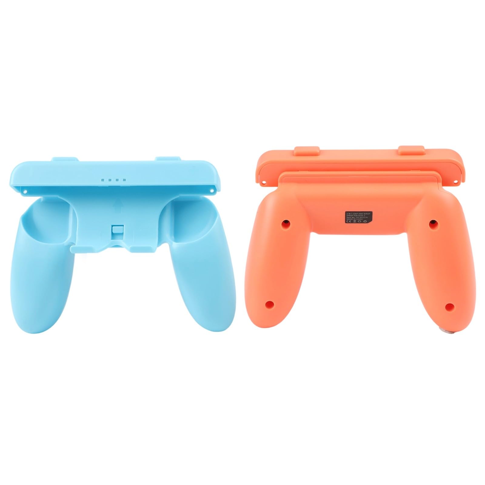Manopole Switch 2 (2025) - Set di impugnature ergonomiche in ABS con installazione sicura e facile, nero con accenti arancioni e blu