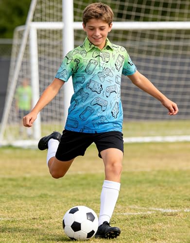Cuddomper Boys Golf Polo Shirt Fashion Cool Clothes Game Console 7-8 Years - image 5