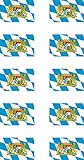 Nation Deutschland Bundesland Bayern Aufkleber 10 Stück Flaggen Fahne Set selbstklebend Sticker - PKW Auto Motorrad Biker Büro -F10