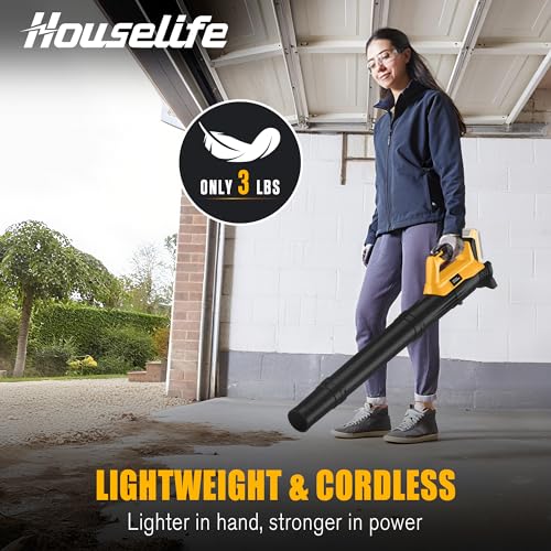 Ultra Lightweight Cordless Leaf Blower Compatible with DeWalt 20V MAX XR Battery (Battery Not Included) - 400 CFM/130 MPH Backyard Blowers for Deck, Patio, Driveway (Tool Only) - Thumbnail 4