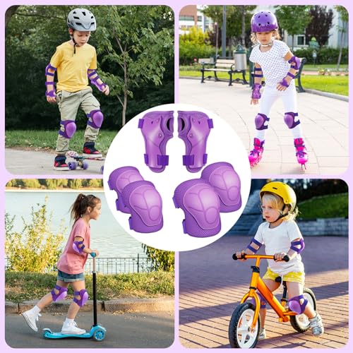 Image of CKE Knee Pads for Kids Knee Pads and Elbow Pads Toddler Protective Gear Set Kids Elbow Pads and Knee Pads for Girls Boys with Wrist Guards 3 in 1 for Skating Cycling Bike Rollerblading Scooter Upgraded.