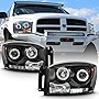 ACANII - For 2006-2008 Dodge Ram 1500 2500 3500 LED Halo Ring Black Housing Projector Headlights Headlamps Assembly