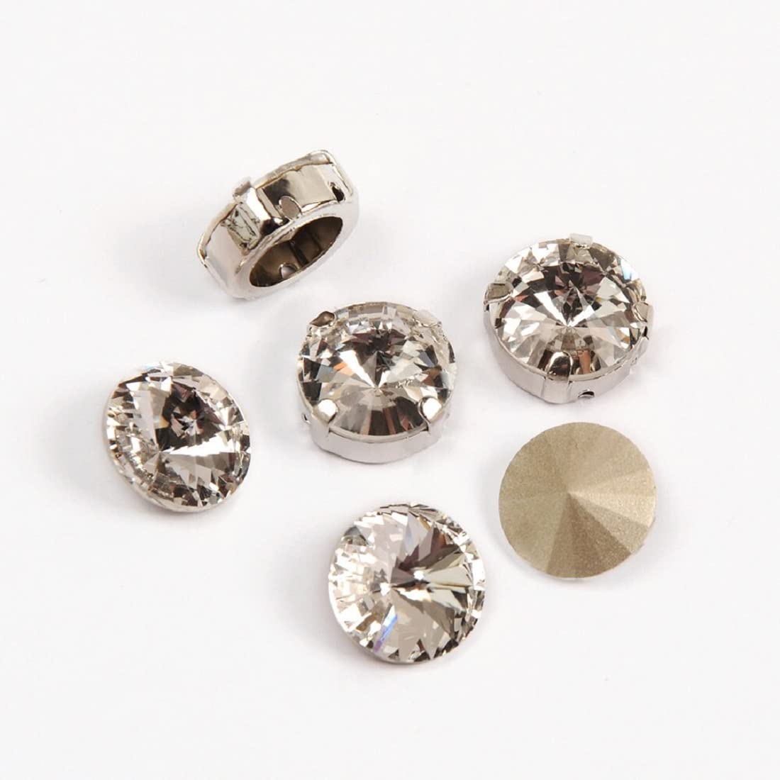 ITS ABOUT ME Rivoli Clear Round pointback with Claw Embroidery Materials for Jewelry Making, Embroidery & Crafts DIY Kit