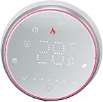 Thermostat intelligent programmable, LED Affichage, Thermostat intelligent sans fil, Chauffage électrique, 13mm Plaque encastrée, protection contre les pannes de courant Home (Blanc)