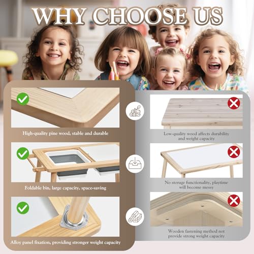 image for Easyego Sensory Table for Toddlers Kids Play Wooden Sand Water Table w