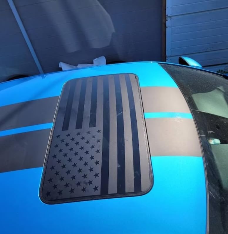 Xinghe Sunroof American Flag Decal for Truck, Universal Moonrrof Decal Sticker for Dodge Ram, Dodge Charger, Dodge Challenger