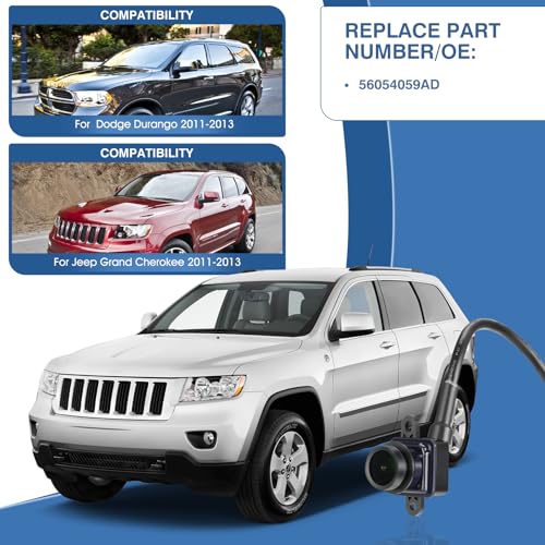 Image of Rear View Backup Camera Fit for Dodge Durango, fit for Jeep Grand Cherokee 2011-2013, Reversing Parking Assist Camera OE Replacement 56054059AC 56054059AD 56054059AE 56054059AF
