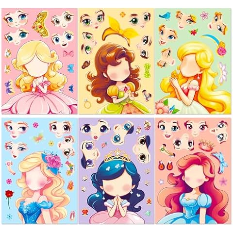 Lolileo 18 PCS Princess DIY Stickers Set Cover