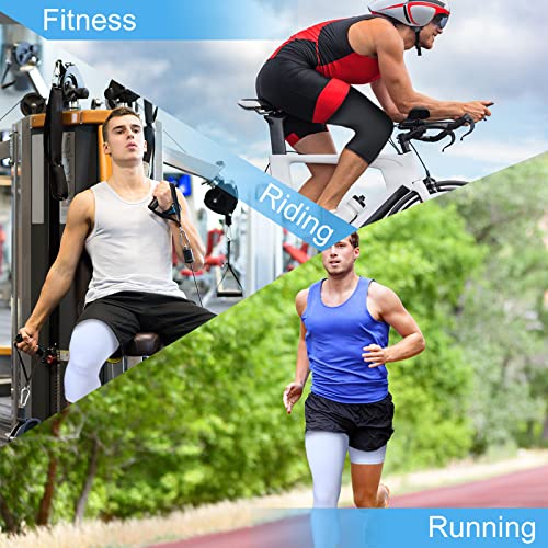 2 Packs Men's 3/4 One Leg Compression Tights Unisex Leggings Athletic Base Layer For Basketball Sports (R Style, Large) #TOP5