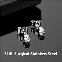 Vista 2 de 20 pares de aretes de acero quirúrgico con circonita cúbica de 4 mm