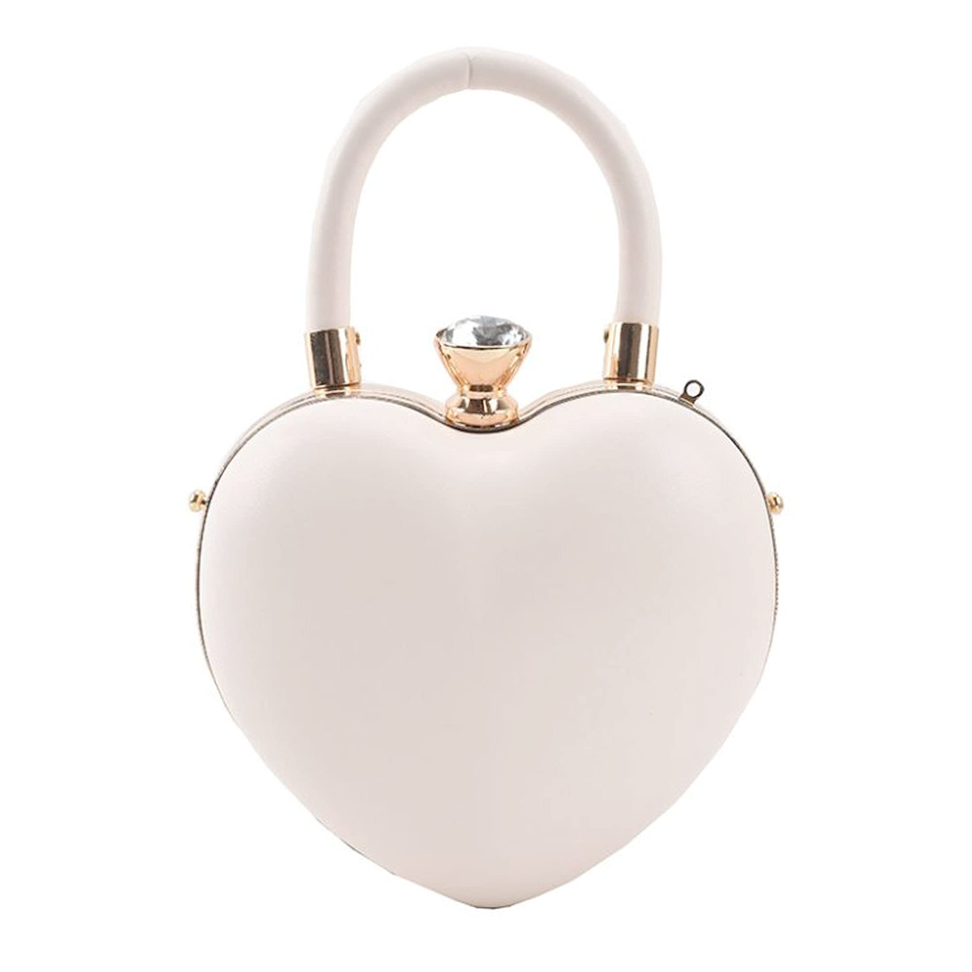 Ashdown Women Evening Clutch Bags Suede Heart Shaped Handbag Party Wedding Shoulder Bag Purse