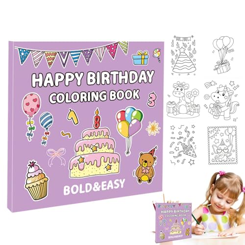 Glugahrif Happy Birthday Malbuch für Kinder