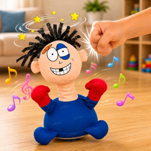 Image of Zest 4 Toyz Punching Bag Toy for Kids Punch Me Anti Stress Funny Screaming Boxing Toys with Suction Cup Battery Operated Desktop Stress Relief Toy for Boys Girls Pack of 1 (Random Color)