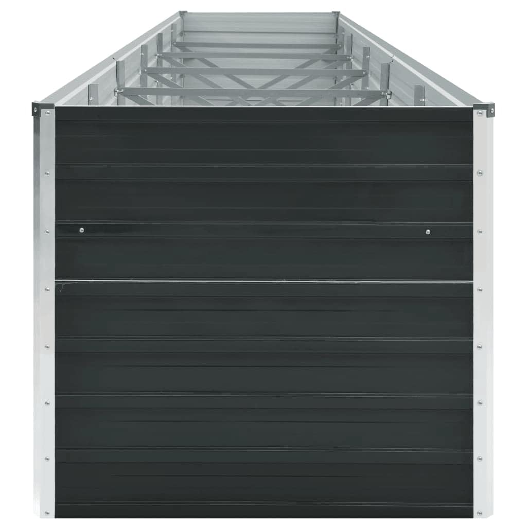 vidaXL Arriate de Jardín Plantas Macetas Mobiliario Muebles Hogar Casa Decoración Exterior Bricolaje Acero Galvanizado Antracita 400x80x77 cm