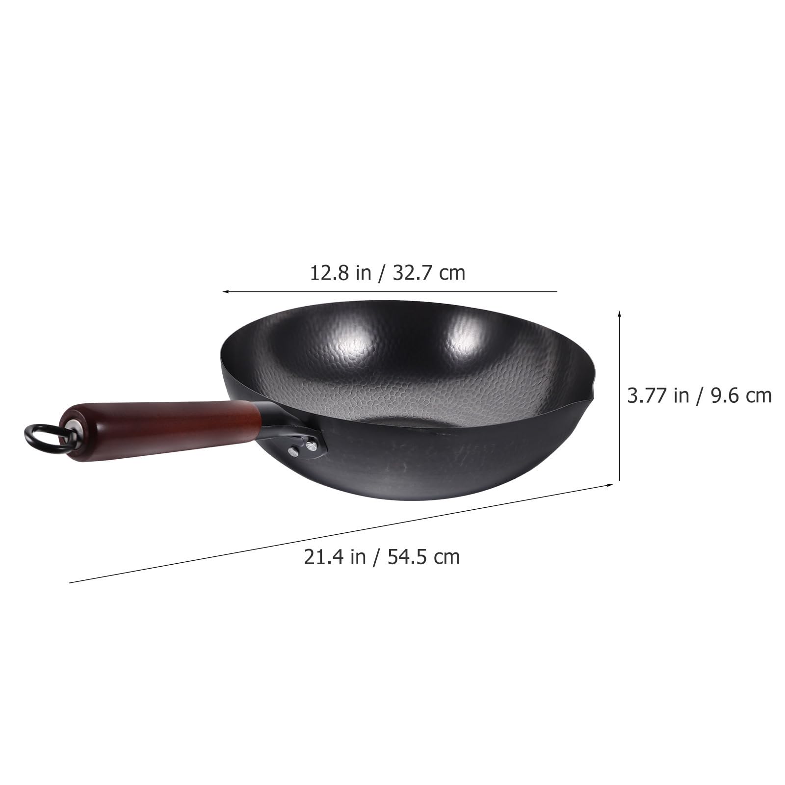 WOONEKY Wok Ferro per Cucina Antiaderente Domestica Battuto