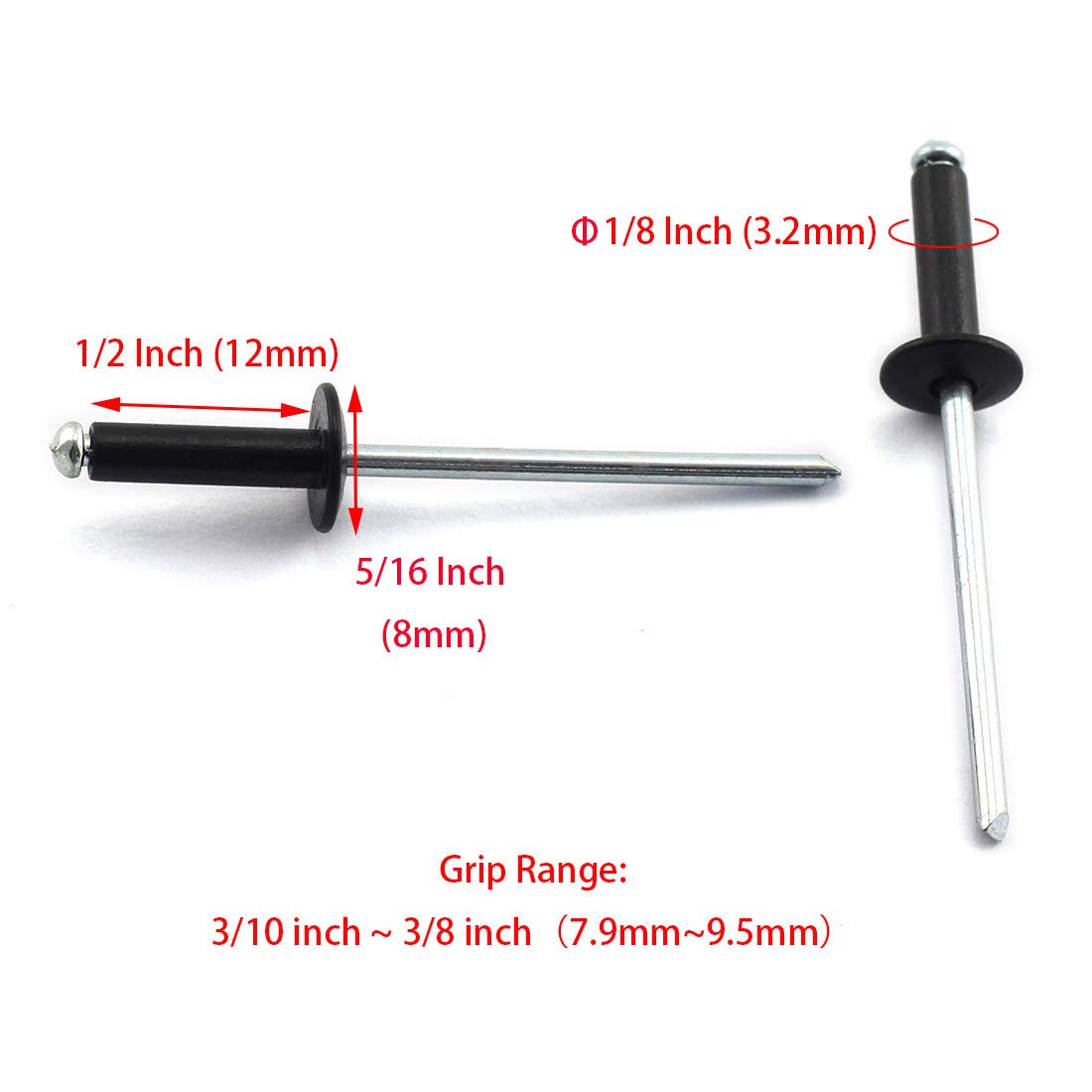 Amazon.com: HJ Garden 60pcs 1/8 x 1/2 Inch (3.2x12mm) Large Flange