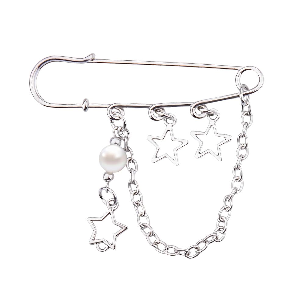 Y2k Chain Brooch Pins for Women Silver Gold Tassel Pin for Coat Collar Brooch Pin Y2k Punk Shoes Clothing Accessories