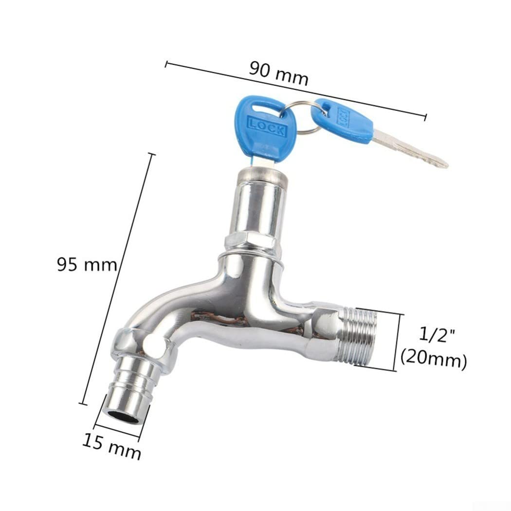 Robinet De Jardin En Laiton Avec Serrure Antivol - Résistant Au Gel, Grand Débit - Pour Arrosage Et Irrigation Extérieure