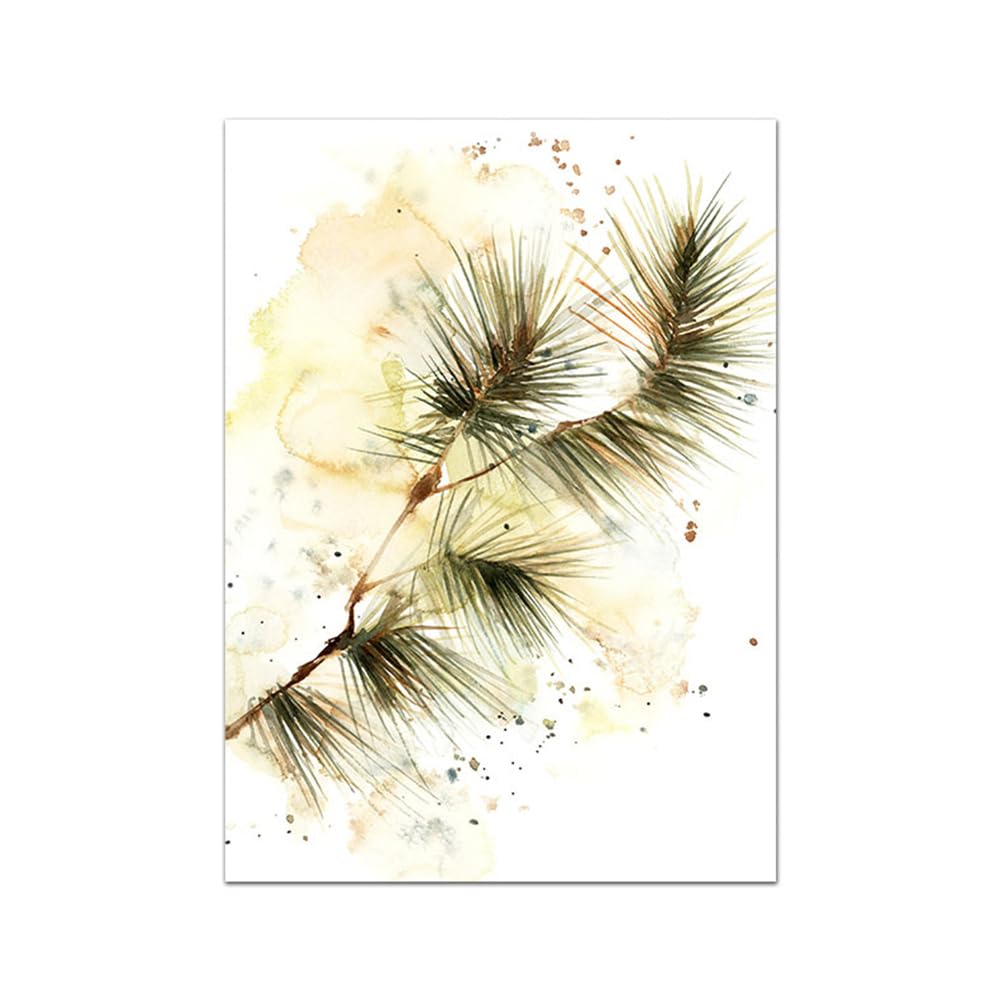 Amazon.co.jp: 抽象的な常緑松の木の枝と松ぼっくりポスタープリント森