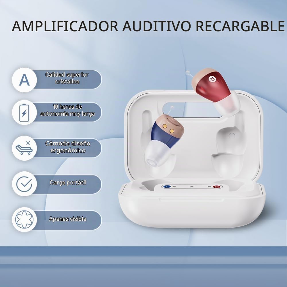 JINGHAO 2 amplificadores de sonido recargables con caja de carga portátil