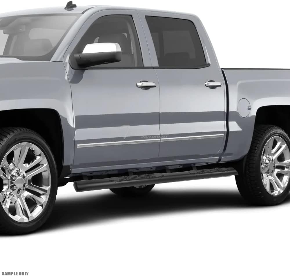 4" Oval Side Step Nerf Bars Super Crew Cab Matte Black Heavy Duty Steel Tubes Rugged Design Compatible with 2009-2014 Ford F150 Super Crew Cab