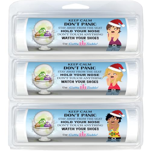 Premium Quality Travel-Size Mini Toilet Paper Rolls | Convenient Plastic Dispenser | Lightweight & Compact | Novelty Gift Sets (3-Pack) (3851 Christmas Cute Toilet Gift Set)