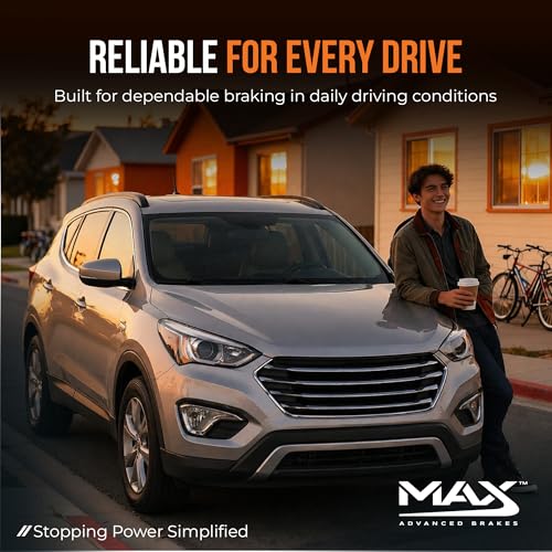 Image of MAX Advanced Brakes Brake Kit for 2013 to 2018 Hyundai Santa Fe Sport & 2014 to 2020 Kia Sorento,Brake and Rotor Kit Front and Rear, Carbon Ceramic, Rotors and Pads