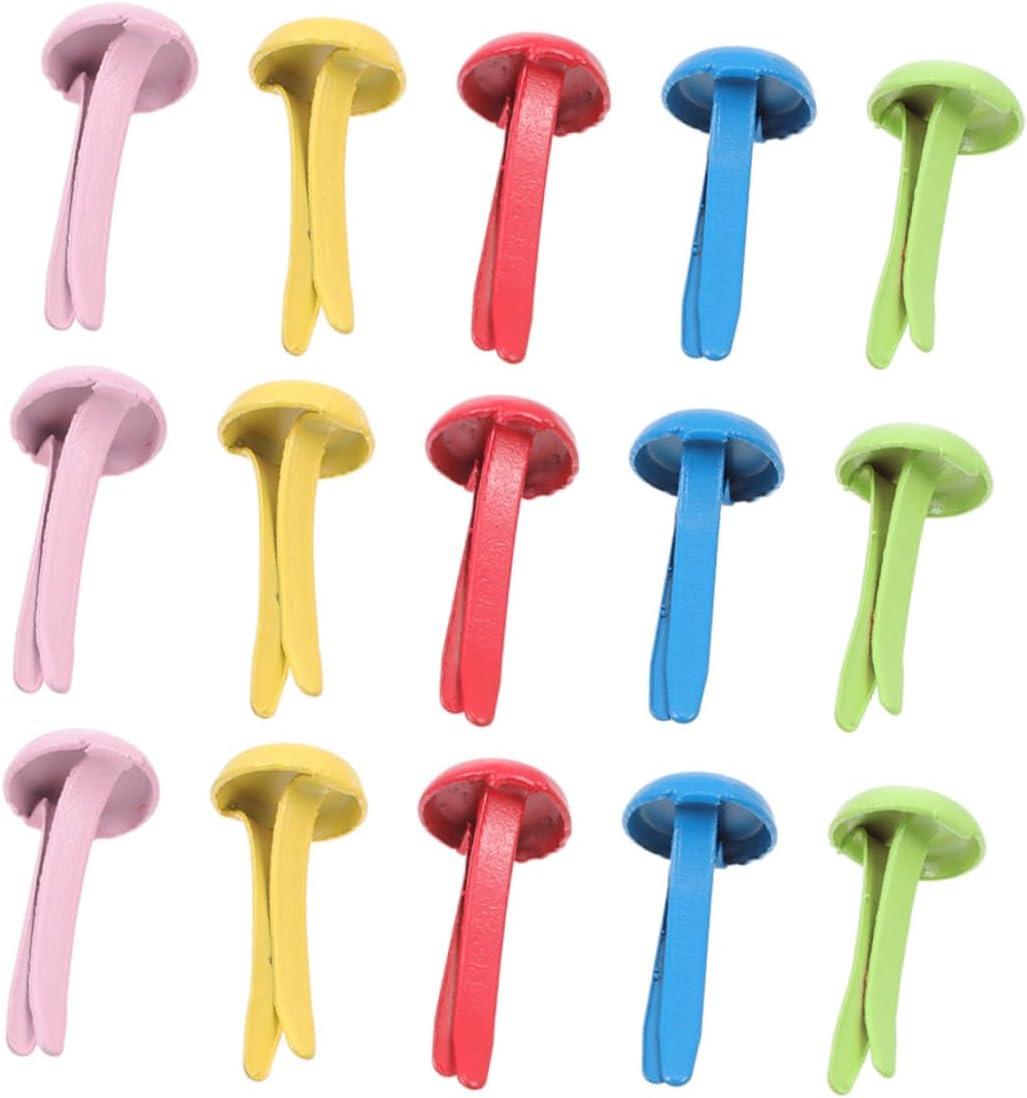 Angoily 240pcs Brads for Crafting Two-Legged Fasteners Random Colors for Art Projects Scrapbooking and Crafts Practical Paper Fasteners