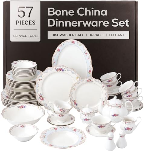 Joseph Sedgh Collection "Romantic Bloom" 57-Piece Bone China Dinn...