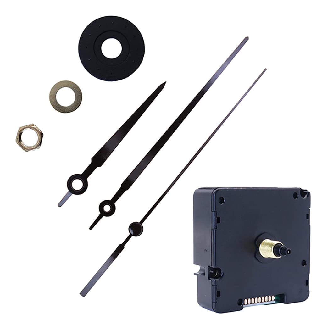 Hsioluted Silent Quartz Clock Movement Long and Short Shaft Clock Mechanism with Hands Battery Powered Wall Mechanism Parts Movements Battery Operated Long Hands