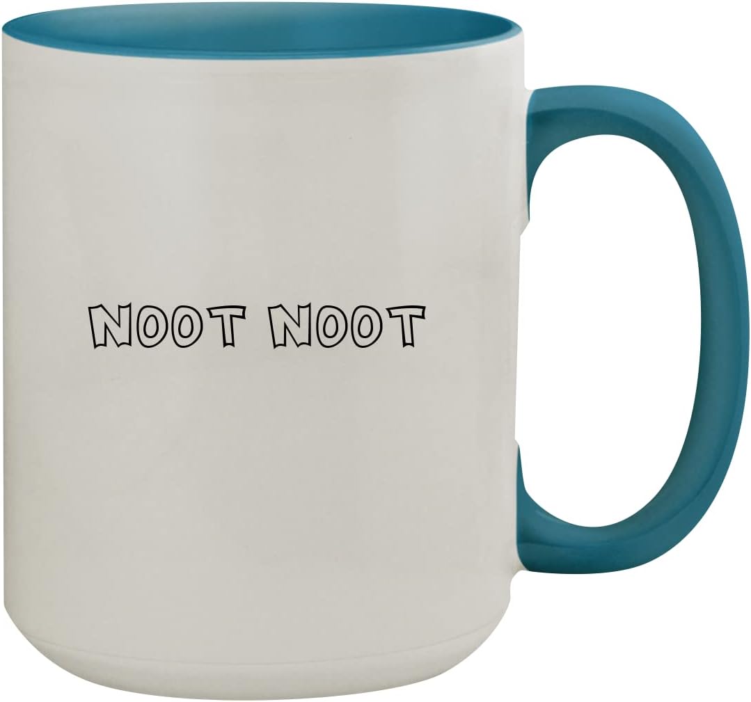Noot Noot - 15oz Ceramic Colored Inner & Handle Coffee Mug, Light Blue