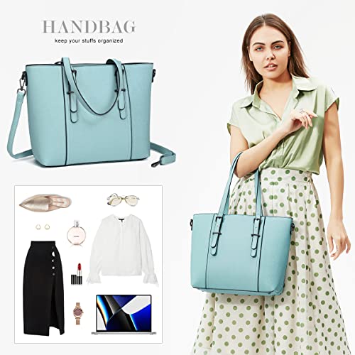 Women Purses and Handbags Tote Shoulder Bag Top Handle Satchel Bags for Ladies Blue-gray One Size - Thumbnail 6
