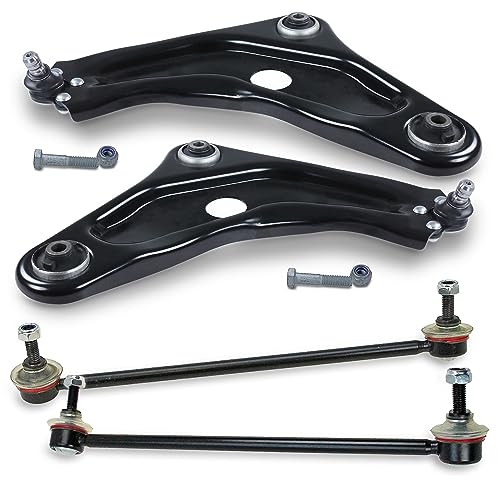 ATEC Germany 2x bras de suspension avant infŽrieur gauche droit 2x barre d'accouplement avant Compatible avec CITROèN C3 III (SX), C3 PICASSO (SH_), PEUGEOT 207 (WA_, WC_) (WD_), (WA_, WK_), 208 I (C