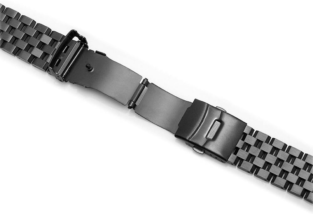 Brushed 18mm 20mm 22mm 24mm 26mm Stainless Steel Watch Band, Solid Quick Release Watch Bracelet Strap Double Locking Clasp Replacement Strap Silver Black Blue for Men Women