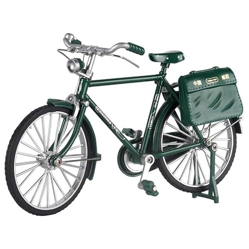 Jixin Xyzhi Bicycle Model Scale,DIY Retro Fahrrad Modell Ornament,Finger Toy, Ornament,1:10 Mini Fahrrad Spielzeug Schlafzimmer Büro Dekor Geschenk (Grün)