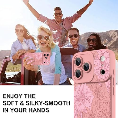 Coque iPhone 17 Pro silicone fleurs roses souple et fine OOK