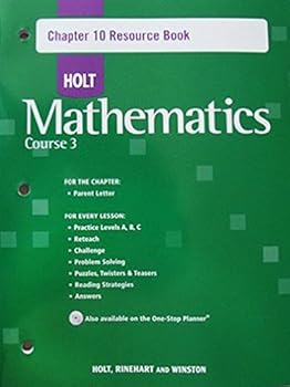 Paperback Chap Res Bk 10 W/ANS Holt Math CS 3 2007 Book