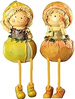 Home Kitchen Decorative Fruits & Vegetables Sitters with Dangling Legs Shelf Sitter Figurine Statue for Shelf, Countertop, Windowsill(Orange)