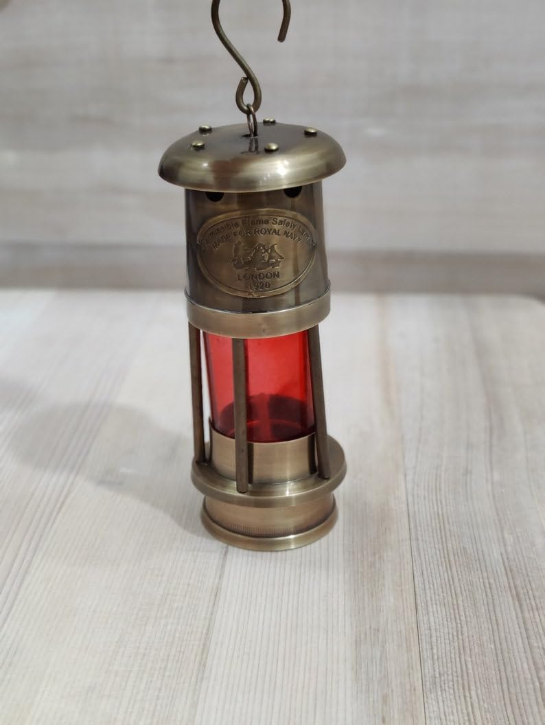 6" Nautical Brass Ship Lamp, Oil Lamp, Ship Lantern, Minor Lamp, Boat Oil Lamp, Brass Lamp, Lantern Lamp Colorful Lamp for Home Decoration