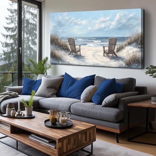 Ouzzlie Landscape Wall Art White Canvas Art for Living Room