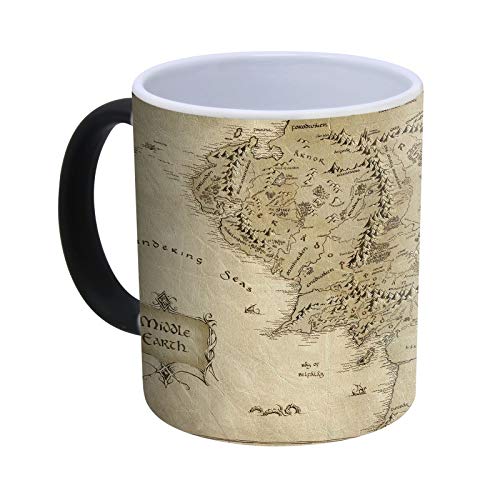 Mugtime Middle Earth Map Lord of The Rings Mug - Morph Magic Heat Changing Coffee Tea Cup