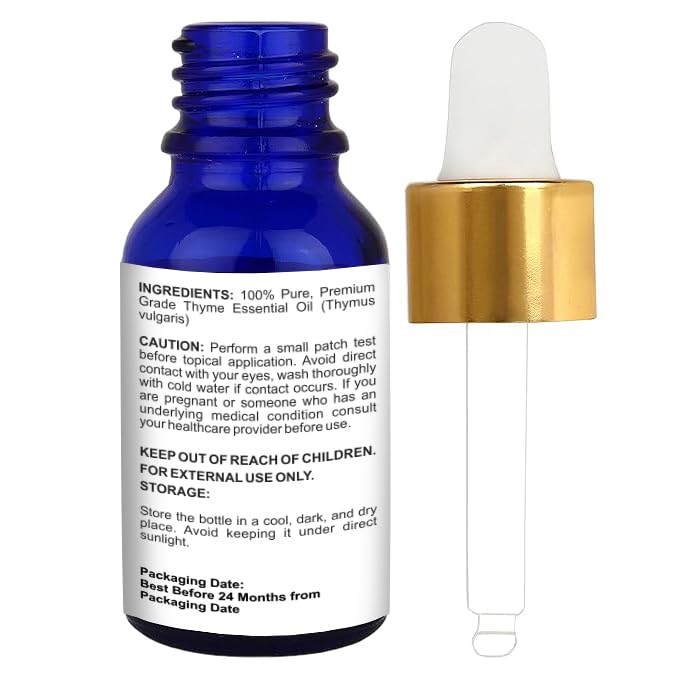 Image of Thyme Essential Oil -15ML- (100% PURE & NATURAL - UNDILUTED) Therapeutic Grade - Perfect for Aromatherapy, Relaxation, Skin Therapy & More! (15ML)