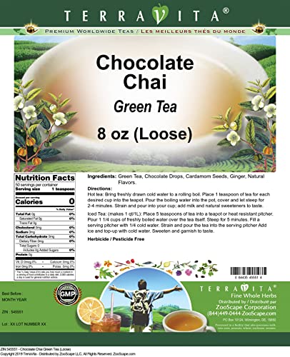 Té verde Chocolate Chai suelto 8 oz miniatura 2