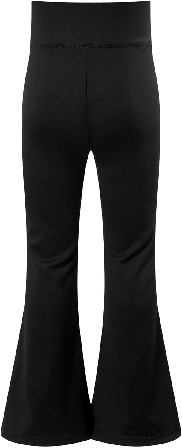 Oyolan Girls Flare Leggings Solid Color High Waistband Bootcut Yoga Pants Skinny Stretchy Bell Bottoms Pants