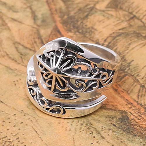 Bague en métal thaï de style fashion hollow gouyu pour un look urbain